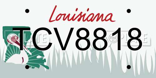 TCV8818 Louisiana License Plate