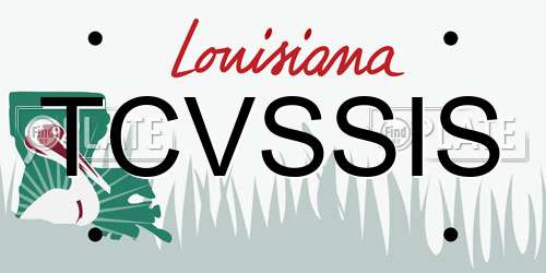 TCVSSIS Louisiana License Plate