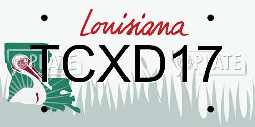 TCXD17 Louisiana License Plate