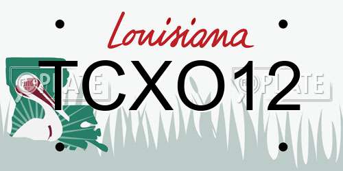 TCXO12 Louisiana License Plate