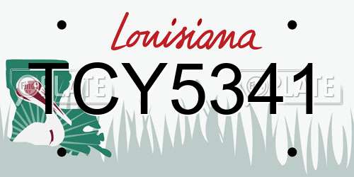 TCY5341 Louisiana License Plate