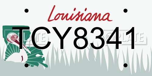 TCY8341 Louisiana License Plate
