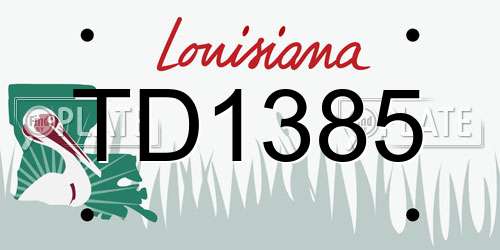 TD1385 Louisiana License Plate