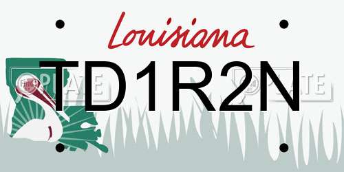 TD1R2N Louisiana License Plate