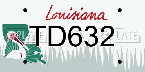 TD632 Louisiana License Plate