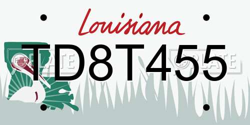 TD8T455 Louisiana License Plate