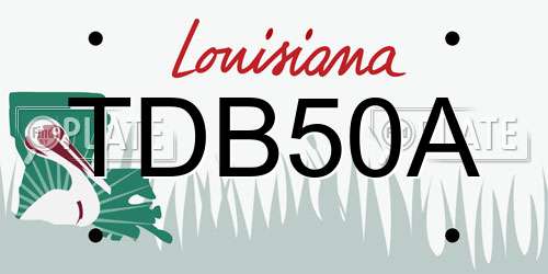 TDB50A Louisiana License Plate