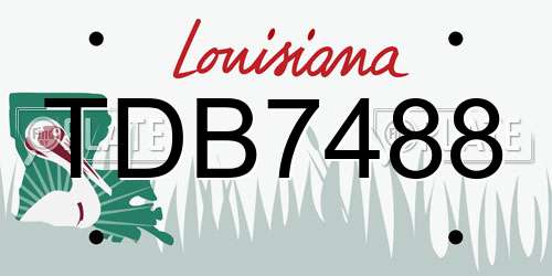 TDB7488 Louisiana License Plate
