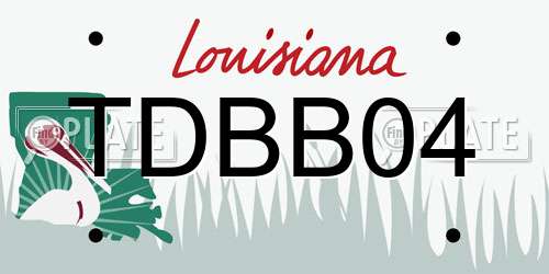 TDBB04 Louisiana License Plate