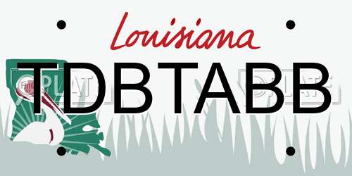 TDBTABB Louisiana License Plate