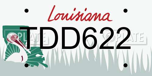 TDD622 Louisiana License Plate