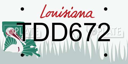 TDD672 Louisiana License Plate