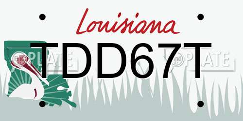 TDD67T Louisiana License Plate