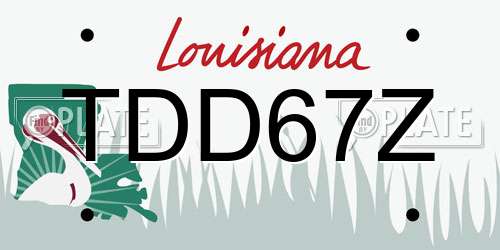 TDD67Z Louisiana License Plate