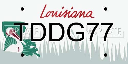TDDG77 Louisiana License Plate