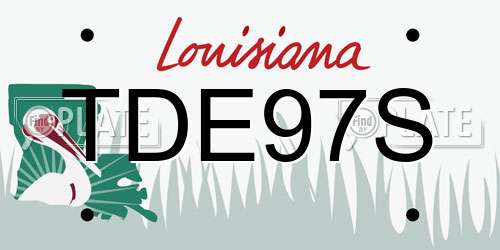 TDE97S Louisiana License Plate