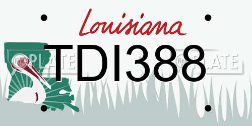 TDI388 Louisiana License Plate