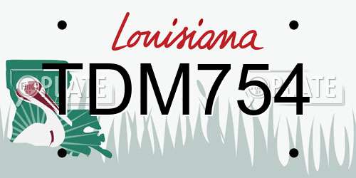 TDM754 Louisiana License Plate