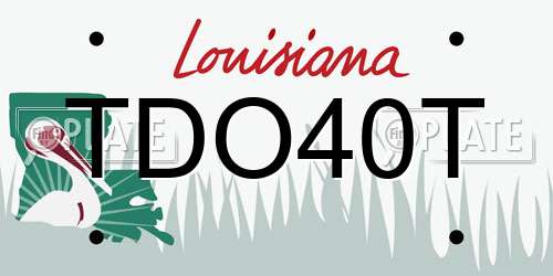 TDO40T Louisiana License Plate