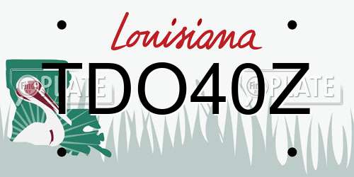 TDO40Z Louisiana License Plate