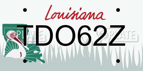 TDO62Z Louisiana License Plate