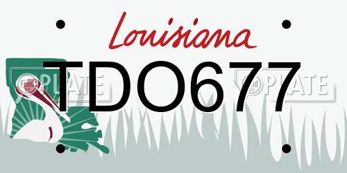 TDO677 Louisiana License Plate