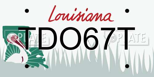 TDO67T Louisiana License Plate