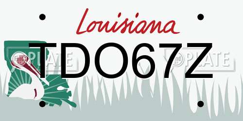 TDO67Z Louisiana License Plate