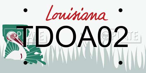 TDOA02 Louisiana License Plate