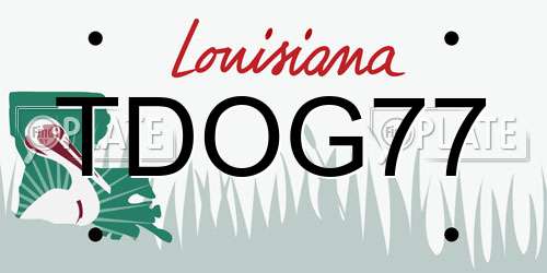 TDOG77 Louisiana License Plate