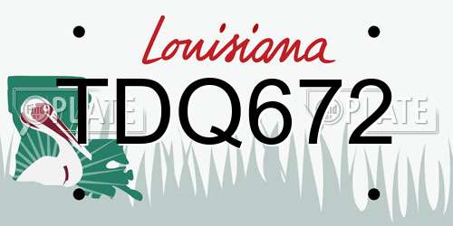TDQ672 Louisiana License Plate
