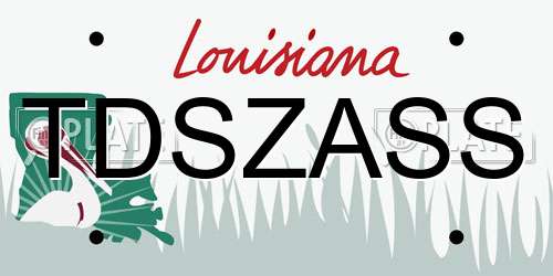 TDSZASS Louisiana License Plate