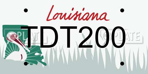 TDT200 Louisiana License Plate