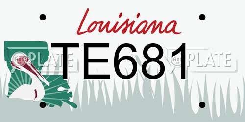 TE681 Louisiana License Plate