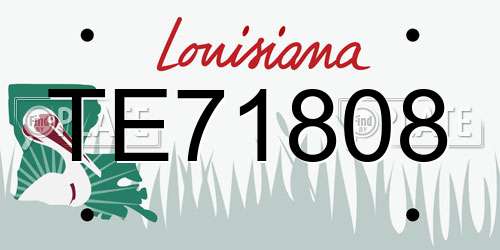 TE71808 Louisiana License Plate