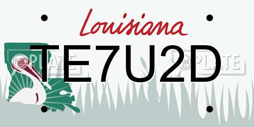 TE7U2D Louisiana License Plate