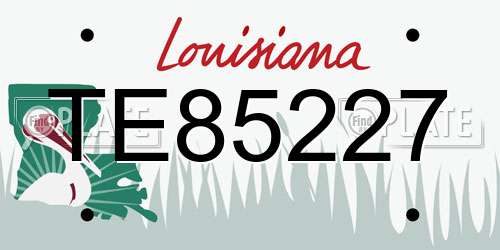 TE85227 Louisiana License Plate