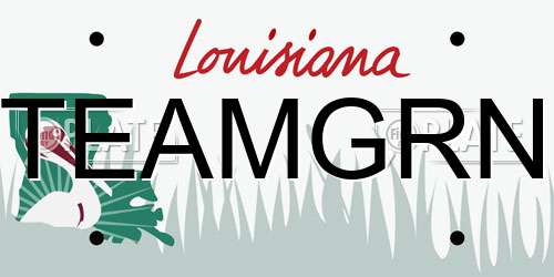 TEAMGRN Louisiana License Plate