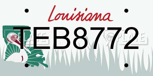 TEB8772 Louisiana License Plate