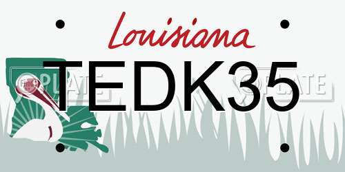 TEDK35 Louisiana License Plate