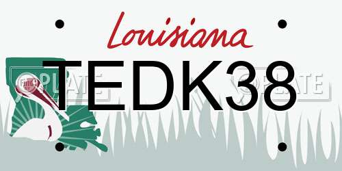 TEDK38 Louisiana License Plate