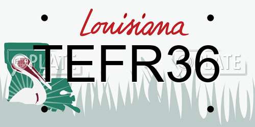 TEFR36 Louisiana License Plate