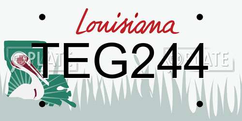 TEG244 Louisiana License Plate