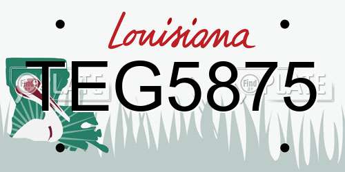 TEG5875 Louisiana License Plate