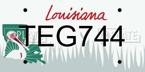 TEG744 Louisiana License Plate