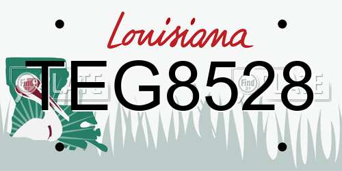 TEG8528 Louisiana License Plate