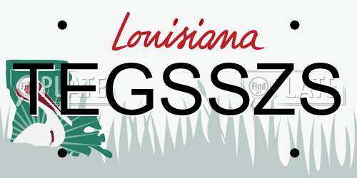 TEGSSZS Louisiana License Plate