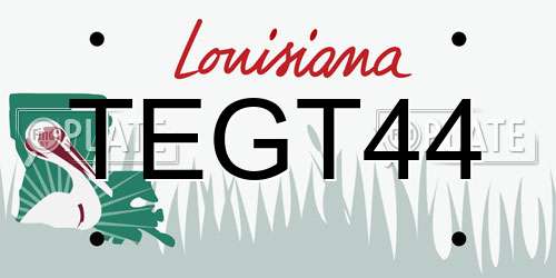 TEGT44 Louisiana License Plate
