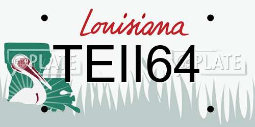 TEII64 Louisiana License Plate