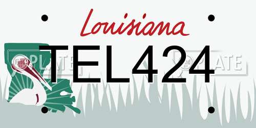 TEL424 Louisiana License Plate